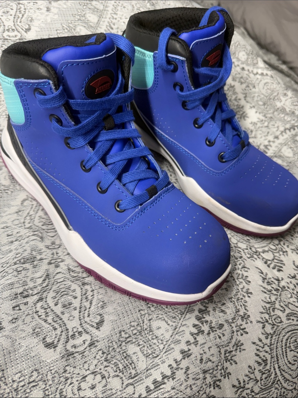 Women’s Avenger High-Top Steel-Toe Work Boots Athletic in Bright Blue - 8.5